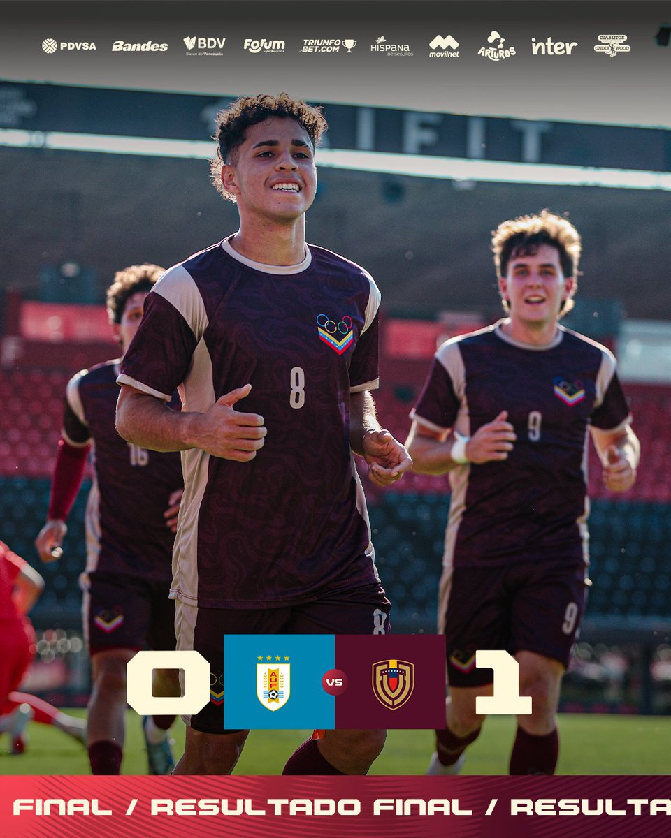 SeleVinotinto's tweet photo. ¡𝐕𝐈𝐂𝐓𝐎𝐑𝐈𝐀 𝐕𝐈𝐍𝐎𝐓𝐈𝐍𝐓𝐎! 👏🏼🔥

Uruguay 0-1 Venezuela 

⚽️ Henrry Díaz - 72'

#VinotintoSub20 | #SiempreVinotinto 🇻🇪 https://t.co/XeU1xWECPX