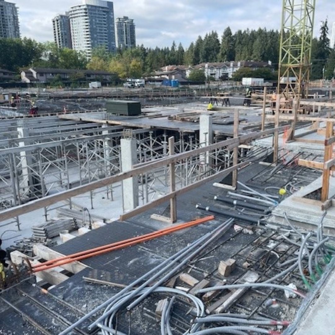 polygonhomes's tweet photo. Construction is progressing well at Stirling Block in Coquitlam, with the parkade now approximately 80% complete and wood frame construction underway. 

Take a look at the latest progress as this exciting community comes together! https://t.co/F8EDe9JQgD