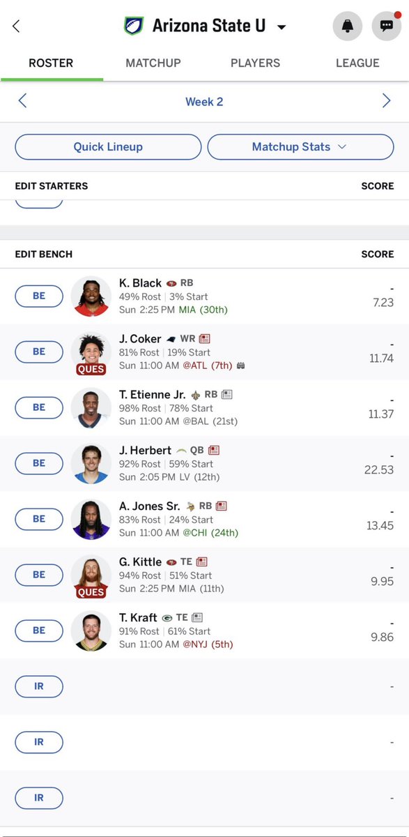 RuAlexis95's tweet photo. @AustinAbbott When I have to drop Black? To get Kicker? Right now??? https://t.co/NN8m2E2u7D