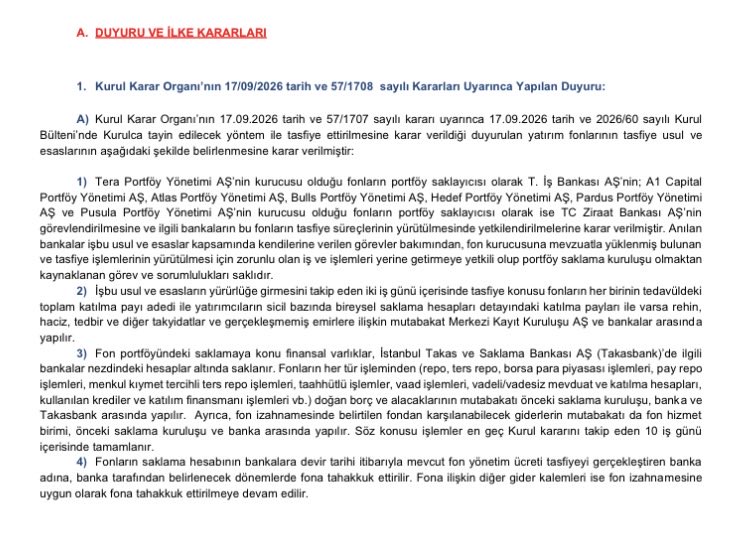 riskontr's tweet photo. SPK tasfiye edilen fonlar hakkında yeni bir bülten yayınladı: https://t.co/DyJpuAFbN2