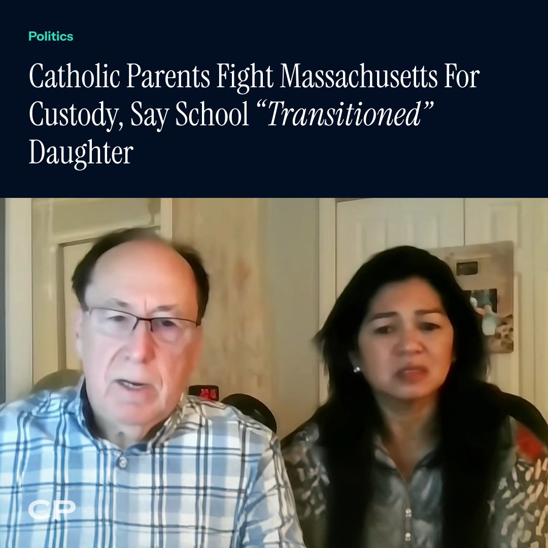 ChristianPost's tweet photo. Catholic parents Joseph and Arlene Kutzko sued Massachusetts for custody of their daughter, alleging a public school socially transitioned her. #ParentalRights #Massachusetts #GenderIdentity #Kutzko #ChristianPost
🔗 https://t.co/ETJU1ubegO https://t.co/wNrm00tFPR https://t.co/1RnpYmj3ox