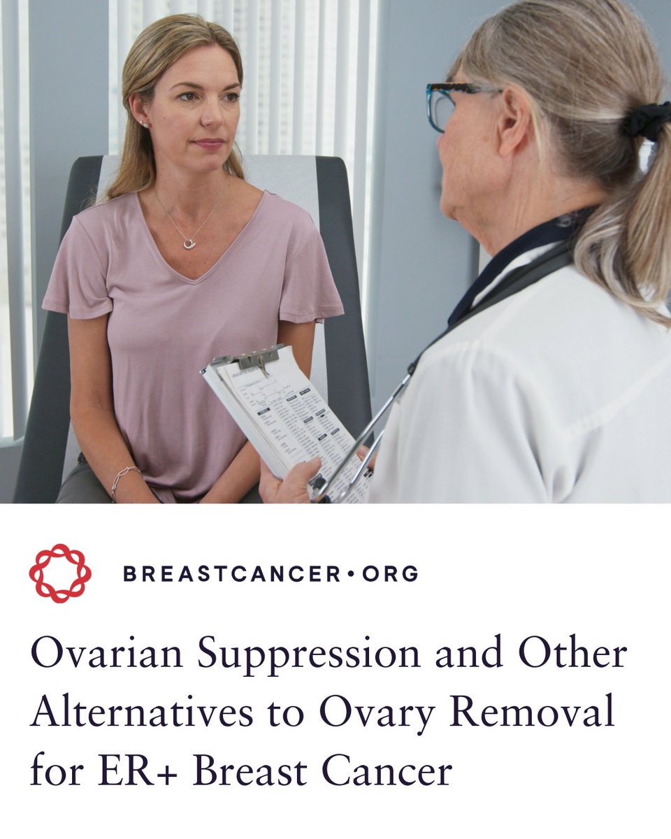 Breastcancerorg's tweet photo. For some with ER+ breast cancer, ovarian suppression is part of treatment. 

Here's how it works and what to expect: https://t.co/S58xr9TYWw 

#BreastCancer #BreastCancerSurvivor #BreastCancerWarrior #BreastCancerTreatment https://t.co/5FExDk78P6