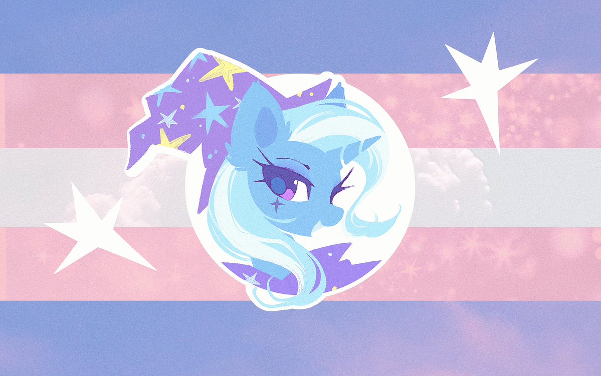 sushi_wacky's tweet photo. woahh thank you so much for all the love!!! ;w;
by popular request here's also flag for trans people who love Trixie https://t.co/KFcU4x0d7Y
