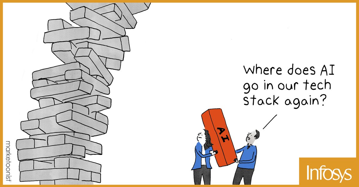 InfosysAmericas's tweet photo. Where does AI go in your tech stack?
If answering feels like balancing a block tower, we should talk.
#NavigateYourNext #EnterpriseAI #TechStack https://t.co/IysA749u9o