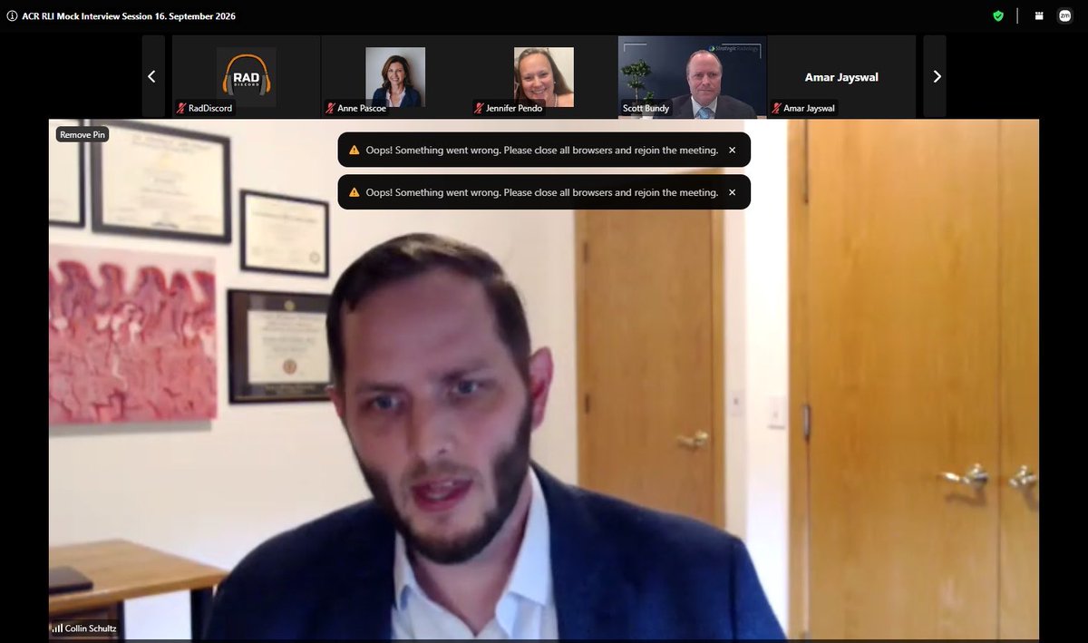 RadDiscord's tweet photo. Huge thank you to Dr. Bundy for an insightful session on navigating radiology interviews and private practice! 👏

A few key takeaways: • Be genuine and make strong eye contact • Do your research beforehand • Understand the organization’s leadership and governance • Keep the first interview straight forward: save compensation, RVUs, benefits, and contract details for later rounds

📸 A few highlights from the session attached! 

Next session info coming soon 👀

@RadiologyACR #ACRRLI #radiology