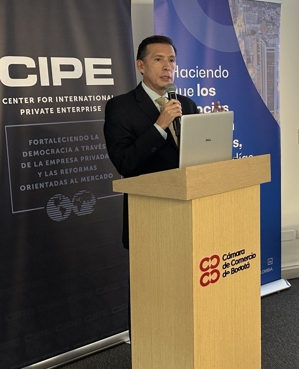 CIPEglobal's tweet photo. At CIPE, we believe economic freedom thrives when businesses can operate under clear rules, effective institutions, and fewer unnecessary barriers.

On Sept. 17, CIPE and leading think tanks from Argentina 🇦🇷, Bolivia 🇧🇴, Colombia 🇨🇴, El Salvador 🇸🇻, and Guatemala 🇬🇹 presented five national case studies at the Bogotá Chamber of Commerce, highlighting key barriers to economic freedom and private-sector development. Keynote speaker was Dr. @NormanLoayza, director of the @WorldBankGroup’s Global Indicators Group.

Stronger business environments can unlock local investment and expand opportunities for trade and investment with U.S. partners.

The case study findings reveal shared challenges and opportunities for reform. CIPE is proud to bring regional perspectives together and help turn evidence into action for greater economic freedom and prosperity across Latin America. 🌎

@camaracomerbog @CIENgt @CIPPEC @fusades @fmilenio @cemr_org @MAFriedl @AbduAlkebsi