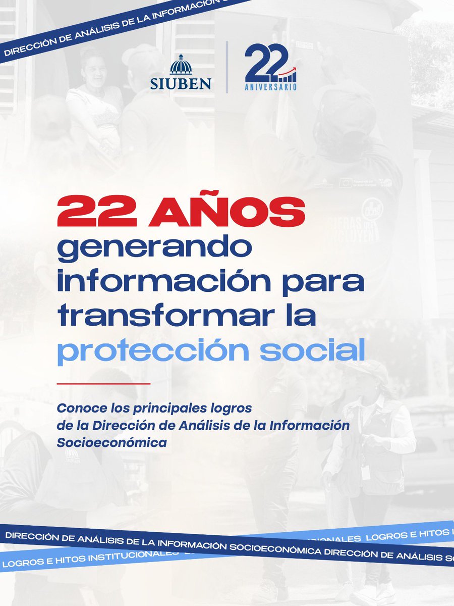 SiubenRD's tweet photo. Más datos, más innovación y más capacidades para fortalecer la protección social📊🎉

Conoce los logros de nuestra Dirección de Análisis de la Información Socioeconómica, que nos permiten seguir avanzando hacia un Registro Social más integrado.

#SIUBENRD #22Aniversario https://t.co/1eqqBw30oD
