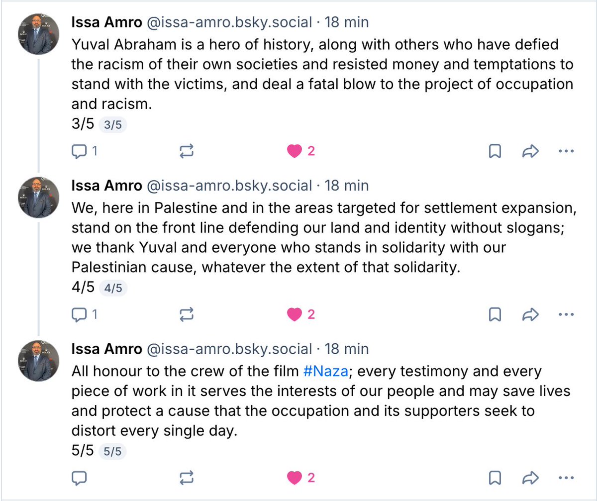 LeBuzzdilyacin1's tweet photo. A beautiful thread from @Issaamro on NAZA, @yuval_abraham and Rachel Szor posted on Bluesky (perhaps he will also post it here) https://t.co/AiMdVED2qu