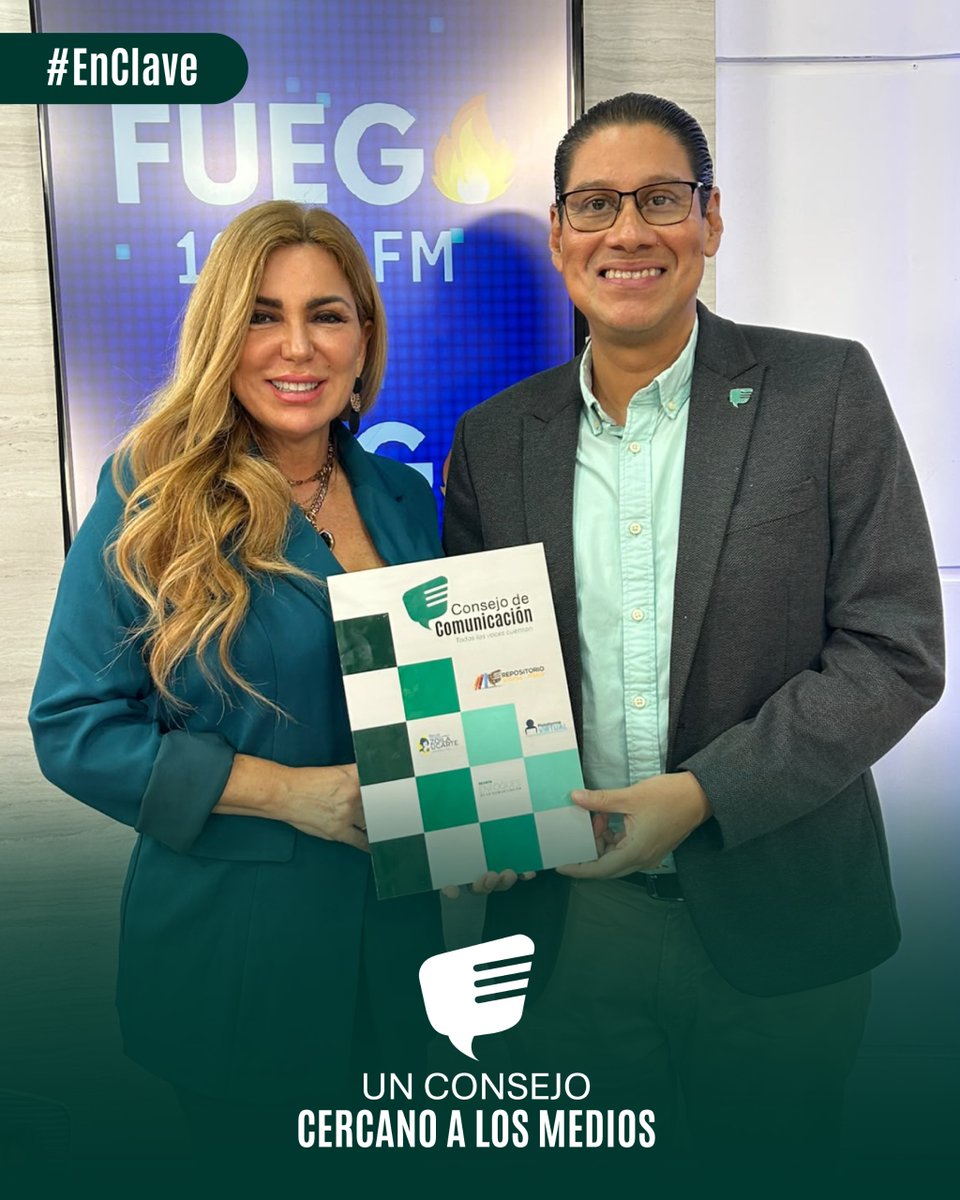 ConsejoComEc's tweet photo. #EnClave
Hoy el presidente del Consejo de Comunicación, @cesar_martinm, mantuvo una reunión con la gerente general de @FMRadioFuego, @marielaviteri.
La prevención comienza antes de que ocurra una situación de riesgo. https://t.co/gm1NxpOt5i