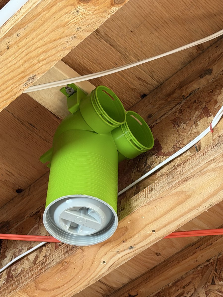 Lanefab's tweet photo. With Small Planet going out of business we’re trying some alternatives to @Zehnder_Passive ventilation systems including this green ducting and Brink HRVs from @475Canada https://t.co/HbyAPOq7nO