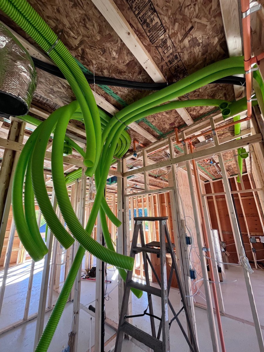 Lanefab's tweet photo. With Small Planet going out of business we’re trying some alternatives to @Zehnder_Passive ventilation systems including this green ducting and Brink HRVs from @475Canada https://t.co/HbyAPOq7nO