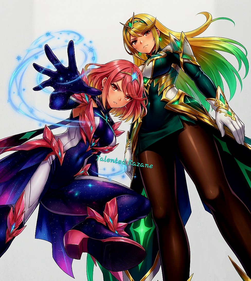 razane_royce's tweet photo. My design of Pyra & Mythra with a luxurious and elegant touch ✨❤️🔥💛
After countless ideas, details, and hours of refining, I finally brought this vision of them together.
#Xenoblade2 #ゼノブレイド2 #ホムラ #ヒカリ #Pyra #Mythra #mydesign #FanArt #GameArt #Nintendo https://t.co/sjxOYNGI1V