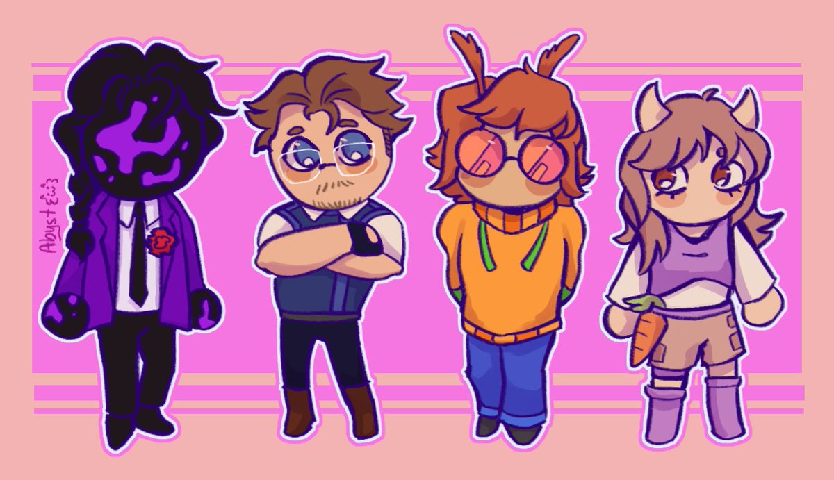 artbyabyst's tweet photo. they call them the moest team imaginable #ashswagfanart #graffanart #squiddofanart #tinakittenfanart https://t.co/YK5AZZw8F0