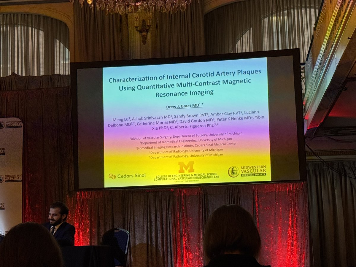 mattsmeds's tweet photo. Use of a „more rapid“ MRI characterization system to identify high risk plaque in carotid stenosis. Nice presentation at @MWVSSociety #MVSS26 from @UMichSurgery https://t.co/rdT0GYfHd4