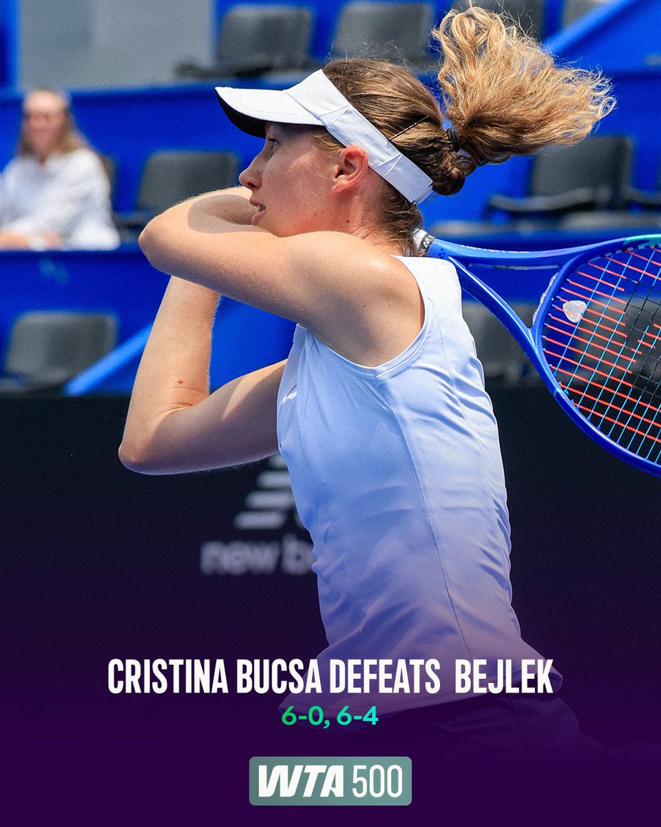 WTA's tweet photo. Semifinal ticket booked 🎟️

Cristina Bucsa moves past Bejlek in straight sets!

#GDLOpen https://t.co/79Oaq62WqY