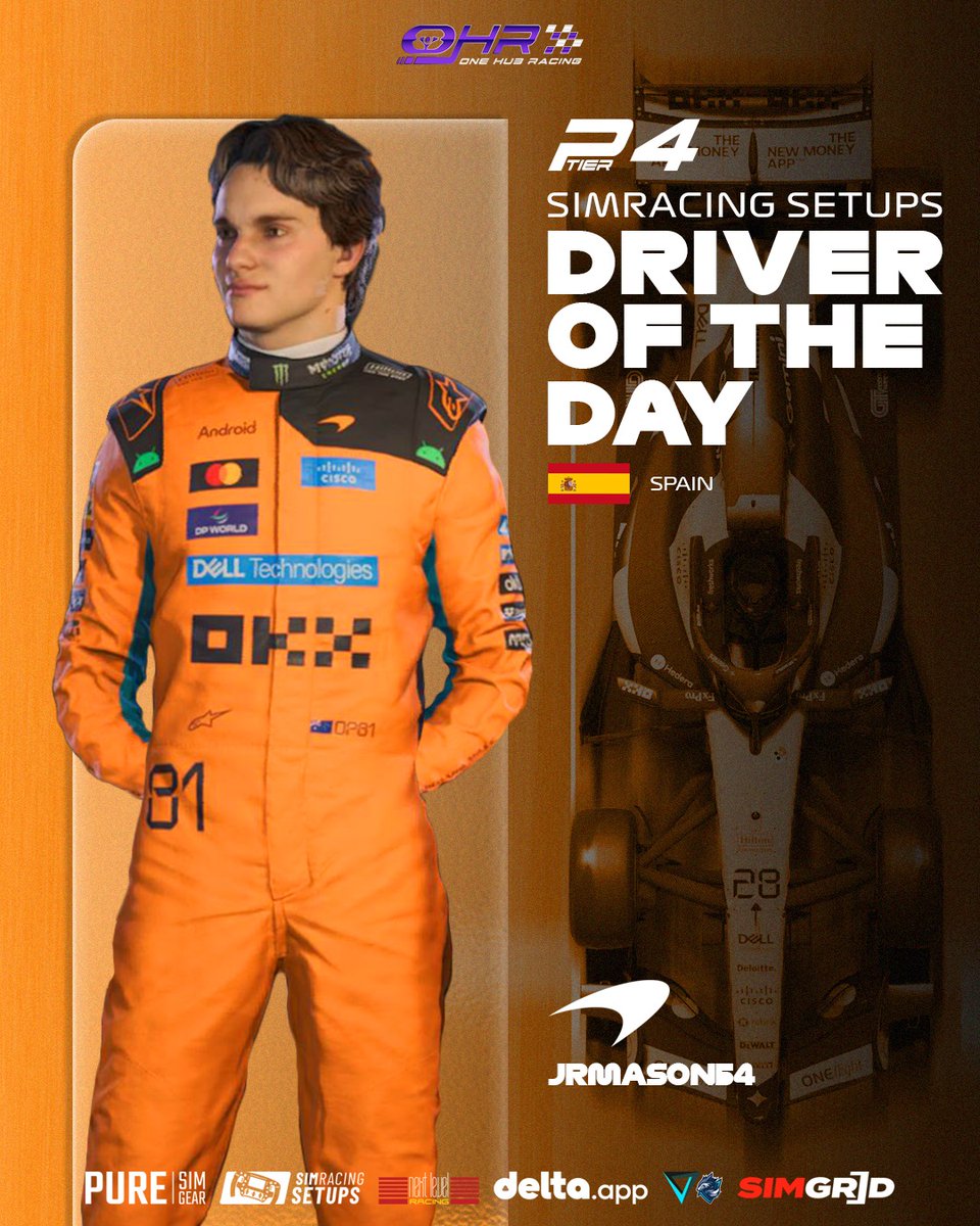 OneHubRacing's tweet photo. SIM RACING SETUPS DRIVER OF THE DAY 🏅

The Results are in! 📇

Round 4: Barcelona 🇪🇸

BIG Congratulations 👏🍾

P1: @OwenWyatt_173 
P2: @JCoL_1998 
P3: @SirQuinnith 
P4: @JohnRowlandMas1 

You've WON a £10 SimRacingSetups voucher 💌

#DriveroftheDay #DOTD https://t.co/btR4SQ4RNa