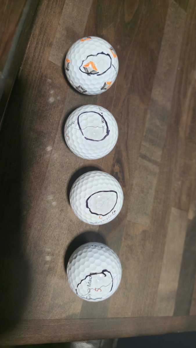 DrHammerSlapper's tweet photo. @TaylorMadeGolf @GrantHorvatGolf Trash balls , new and all cracked https://t.co/7z22LCGoXJ