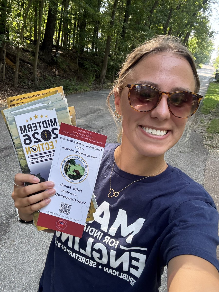 Hgrace0115's tweet photo. Braved the heat to door knock for top of the ballot candidate @MaxforIndiana
 
Do your part and get out and VOTE REPUBLICAN on November 3rd🇺🇸 https://t.co/2z304cyw6u