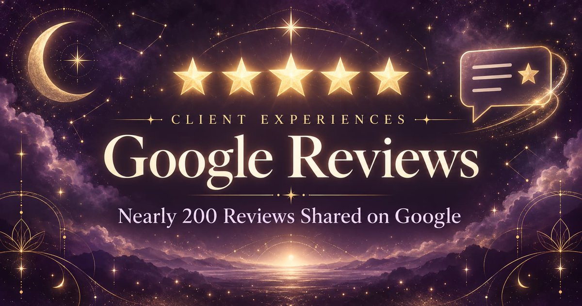 DanielaDecastr0's tweet photo. Choosing a psychic medium is deeply personal.

Visit our new Google Reviews page to read client experiences and access nearly 200 reviews shared on Google. 💜✨

https://t.co/1U1N7zXEmS

#PsychicMedium #GoogleReviews #Mediumship https://t.co/H60y5OUoXG