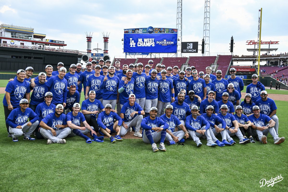 Dodgers's tweet photo. The NL West is ours. https://t.co/cbaPcQu67G