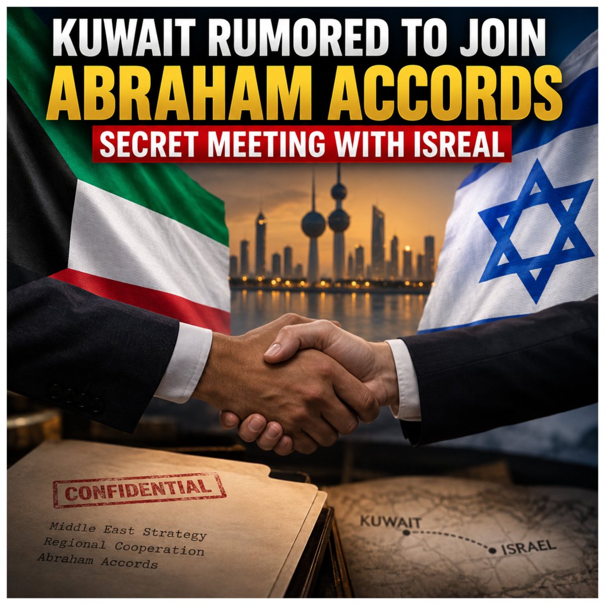 RyanRozbiani's tweet photo. Kuwait Rumored to Join Abraham Accords, Secret Meeting with Isreal

This is SO PATHETIC

Israeli Channel 11:
"Kuwait has held secret talks with Israel following Iran's attacks on the Arab nation.

The Israeli Embassy in the UAE has said another country, signalling Kuwait, in the next few months could join the Abraham Accords."