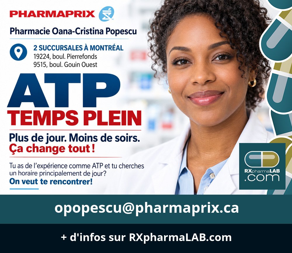 formatp's tweet photo. https://t.co/ylHq1mkSzX #ATP →#Montréal → #Pharmacie Oana-Cristina Popescu
opopescu@pharmaprix.ca
Recrutez avec facilité. Publiez vos offres d'#emploi et trouvez les talents qu'il vous faut. https://t.co/ORxNJRcRr1
#Pharmaprix #RXpharmaLAB #assistant/e #technique https://t.co/rrKmOCyWzQ