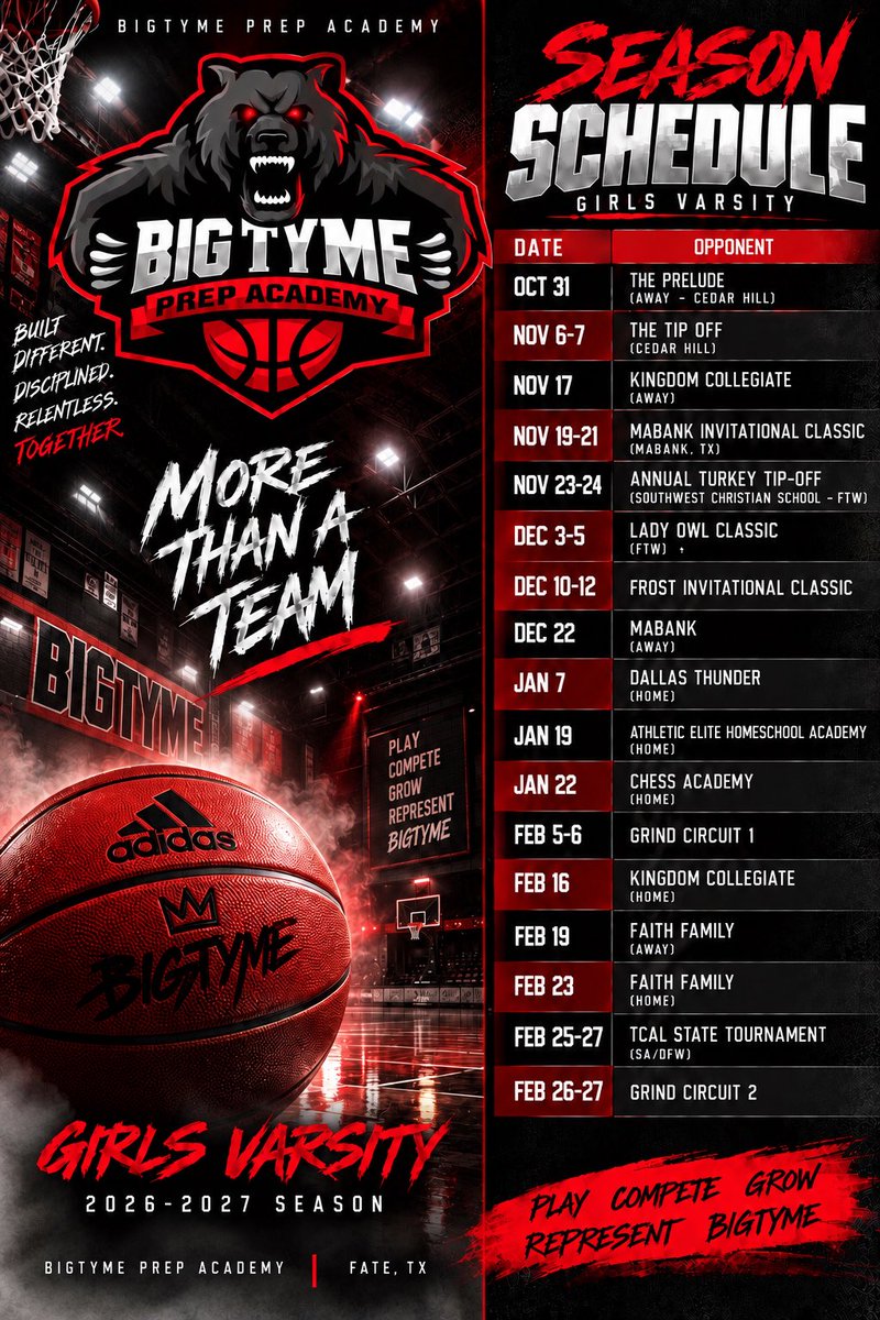 BTSprepacademy's tweet photo. 2026-27 Basketball Schedules are live! https://t.co/wfYxOxIAwS
