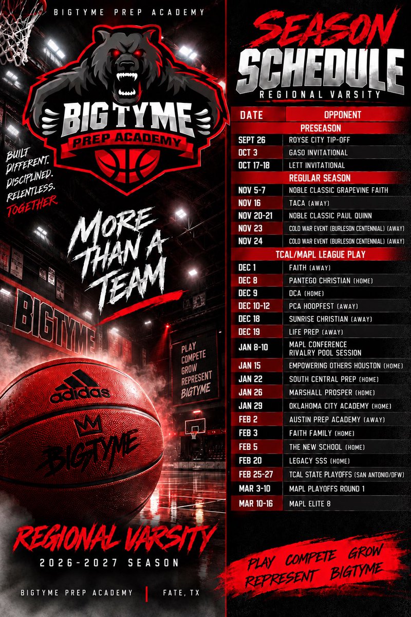 BTSprepacademy's tweet photo. 2026-27 Basketball Schedules are live! https://t.co/wfYxOxIAwS