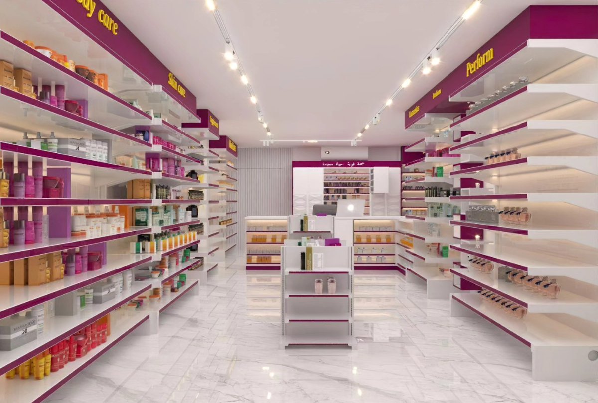 stellathompsong's tweet photo. My design for Noor Shams Pharmacy in the steadfast Tulkarm Camp. A designer’s role is like that of a thoughtful host who anticipates guests’ needs. For design requests or inquiries about educational courses in interior design, please contact us via https://t.co/4T0de8Xvuf