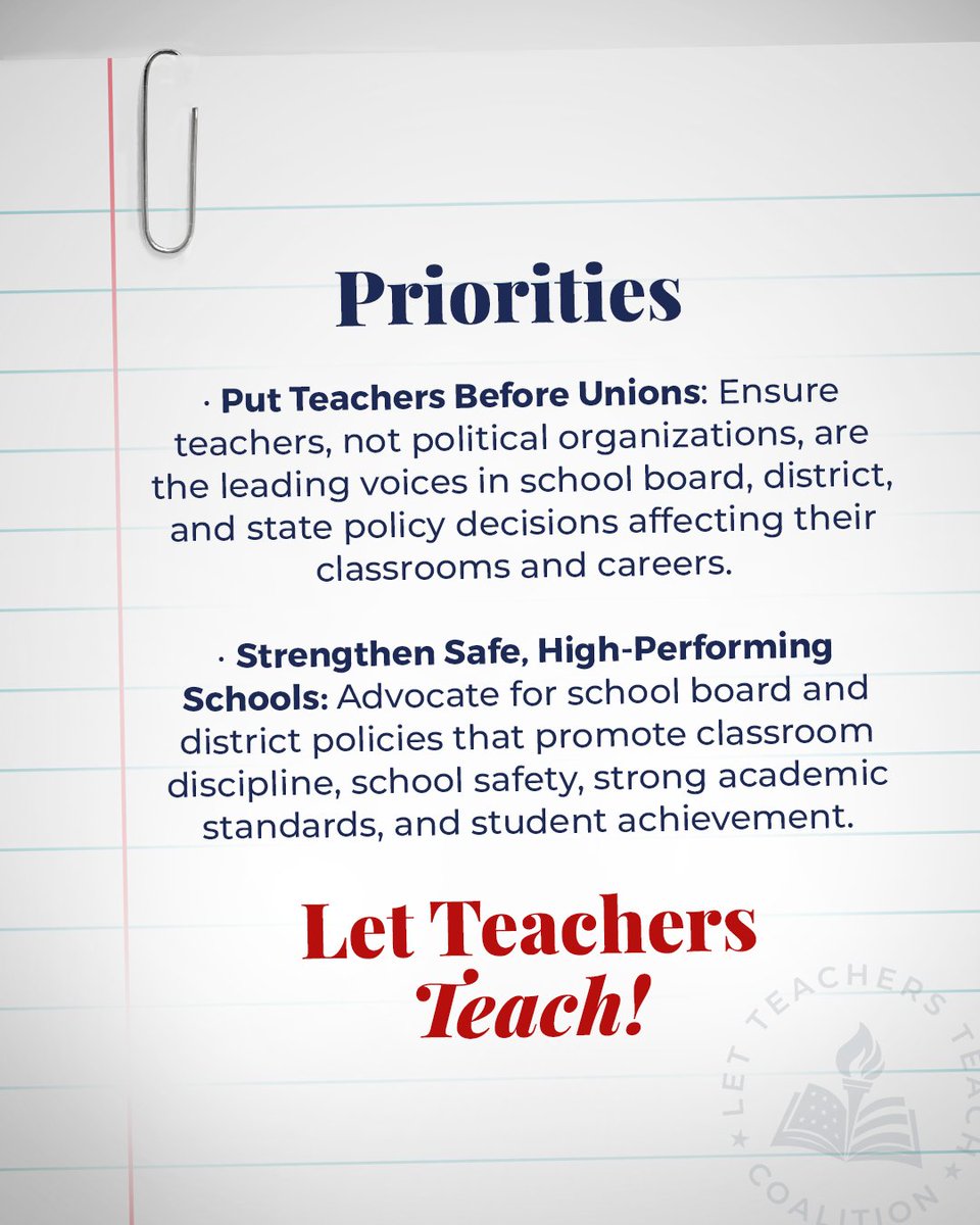 AFPITeachers's tweet photo. We are proud to announce Let Teachers Teach, a new coalition focused on empowering educators, elevating their voices, and restoring excellence in American education ⬇️ https://t.co/Og3fMdoc3h