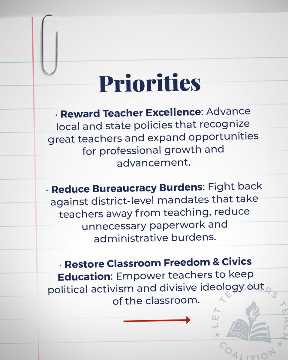 AFPITeachers's tweet photo. We are proud to announce Let Teachers Teach, a new coalition focused on empowering educators, elevating their voices, and restoring excellence in American education ⬇️ https://t.co/Og3fMdoc3h