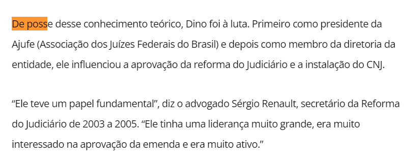 corteilusorio's tweet photo. Não. Não está claro, você mesmo se referiu como se dino tivesse sido o responsável pela criação do CNJ com seu artigo, ignorando o principio que você mesmo citou. E, como citei, não há uma única referencia confiável de que ele seria o 'arquiteto' por trás disso, sua referencia foi importante, mas, o CNJ estava sendo debatido e o judiciário cogitando a criação dele DESDE a saída da ditadura. E o próprio histórico do cnj cita diversos atores e relatores da constituinte de 88 e das PECs de 92, conforme você pode ler no link que enviei anteriormente.

Além disso, ´mas chamar de inteligente só por conta disso? pior ainda, nao sao sinonimos´, isso sequer fez sentido, perdão, você mesma se refutou, já que o ponto inicial de alegar que ciência social é inteligência funcional, defendendo o comentário sobre dino ser um dos mais inteligentes foi, de todo modo, seu.

E esse artigo não confirma nada. Só reforça o meu ponto de que foi uma articulação de politica institucional e de classe (AJUFE), nada inovador ou cientifico.

Você só concordou com o meu ponto.