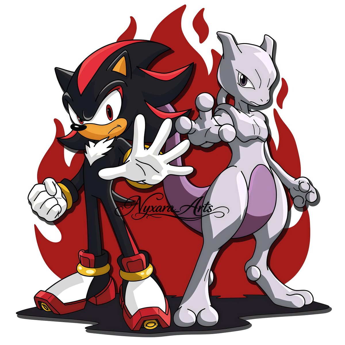 nyxara_arts's tweet photo. It's time for Chaos 🔥
I must try draw these two 🔥 They are have same sad story 🥺.
#shadowthehedgehog #mewtwo #art #fanart https://t.co/GUfkfVFxpF