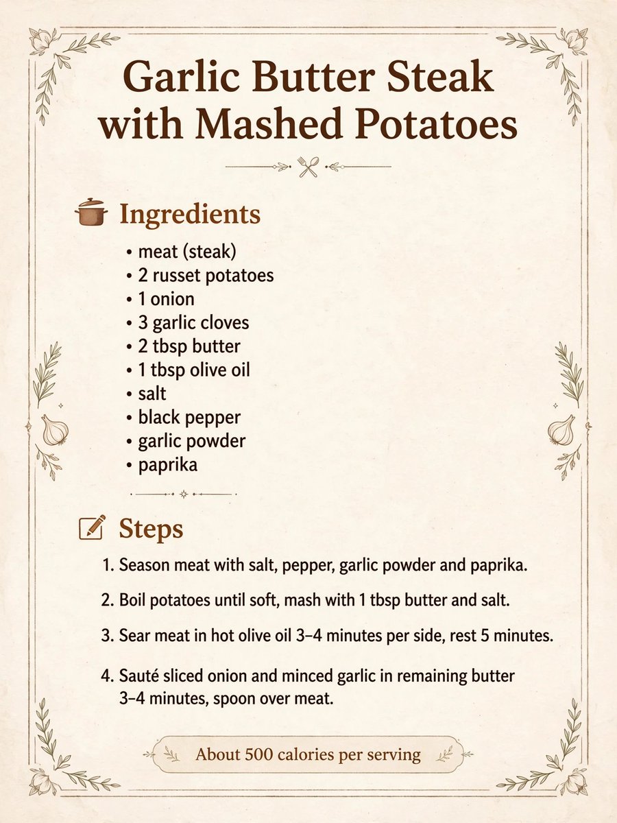 lauraguter97108's tweet photo. #SteakDinner #GarlicButterSteak #HomeCooking #RecipeCard #ComfortFood #DinnerIdeas #MashedPotatoes #Foodie 
Gonna start my steak meal now😋 https://t.co/0mEe3djJdV