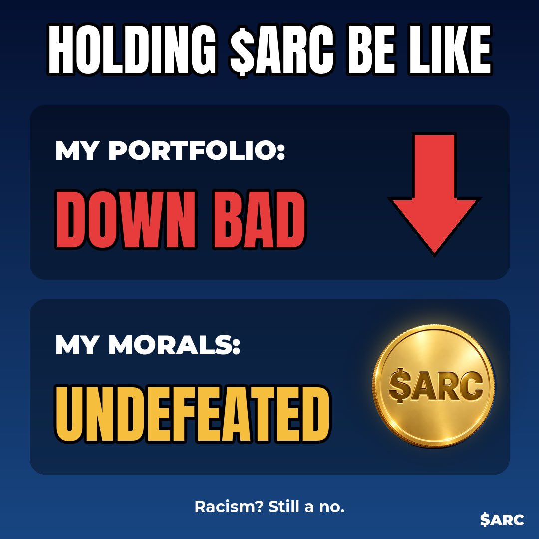 ARConARC_'s tweet photo. The Comeback is Personal

Say No to Racisim 

The Anti Racist Coin

$ARC https://t.co/wuo4t10wdK