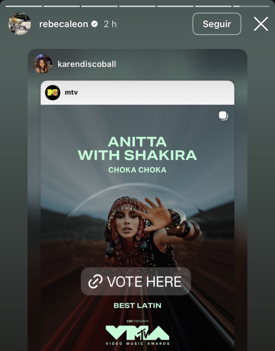 AnittaPress's tweet photo. 👀 PERFORMANCE? Rebeca Leon, empresária de Anitta, repostou o story de uma profissional de performances e apresentações sobre a indicação de “Choka Choka” ao VMA. https://t.co/X0JT71Ii6T