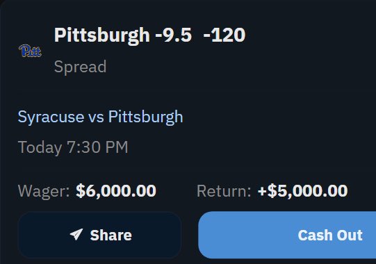 CLVProphets's tweet photo. College Football NUKE ☢️

Pittsburgh -9.5 -120 5U

Prophets, I need to know you’re riding👇🏼 https://t.co/eQllE90Bkq