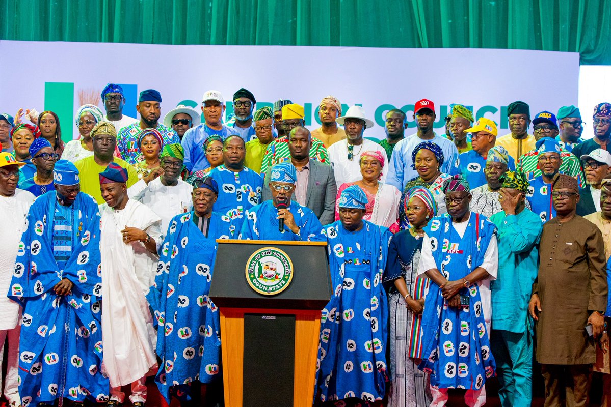 DapoAbiodunCON's tweet photo. Today, we inaugurated the Ogun State @OfficialAPCNg Campaign Council for the 2027 general elections and directed members to immediately commence consultations, grassroots mobilisation and sustained engagement across our 20 local government areas, 236 wards and polling units.

Our collective responsibility is to secure a decisive victory for President @officialABAT, GCFR; our governorship candidate, Senator @Sen_AdeolaYAYI, CON, FCA; his running mate, Alhaja Kudirat Adegunwa-Balogun; and all APC candidates.

We emphasised that electoral victory requires deliberate preparation, organisation, vigilance and continuous engagement with the people. Our campaign will therefore be issue-based, peaceful and driven by our achievements and credible vision for Ogun State.

Membership of the Campaign Council is a call to service, not a decorative title. Those who were not appointed also remain valuable members of our political family and must participate actively at every level.

We appreciate our President, our National Leader, Aremo Olusegun Osoba, and all party leaders and stakeholders for their leadership and commitment. Let us speak with one voice, work with one purpose and march together towards an overwhelming APC victory in 2027.