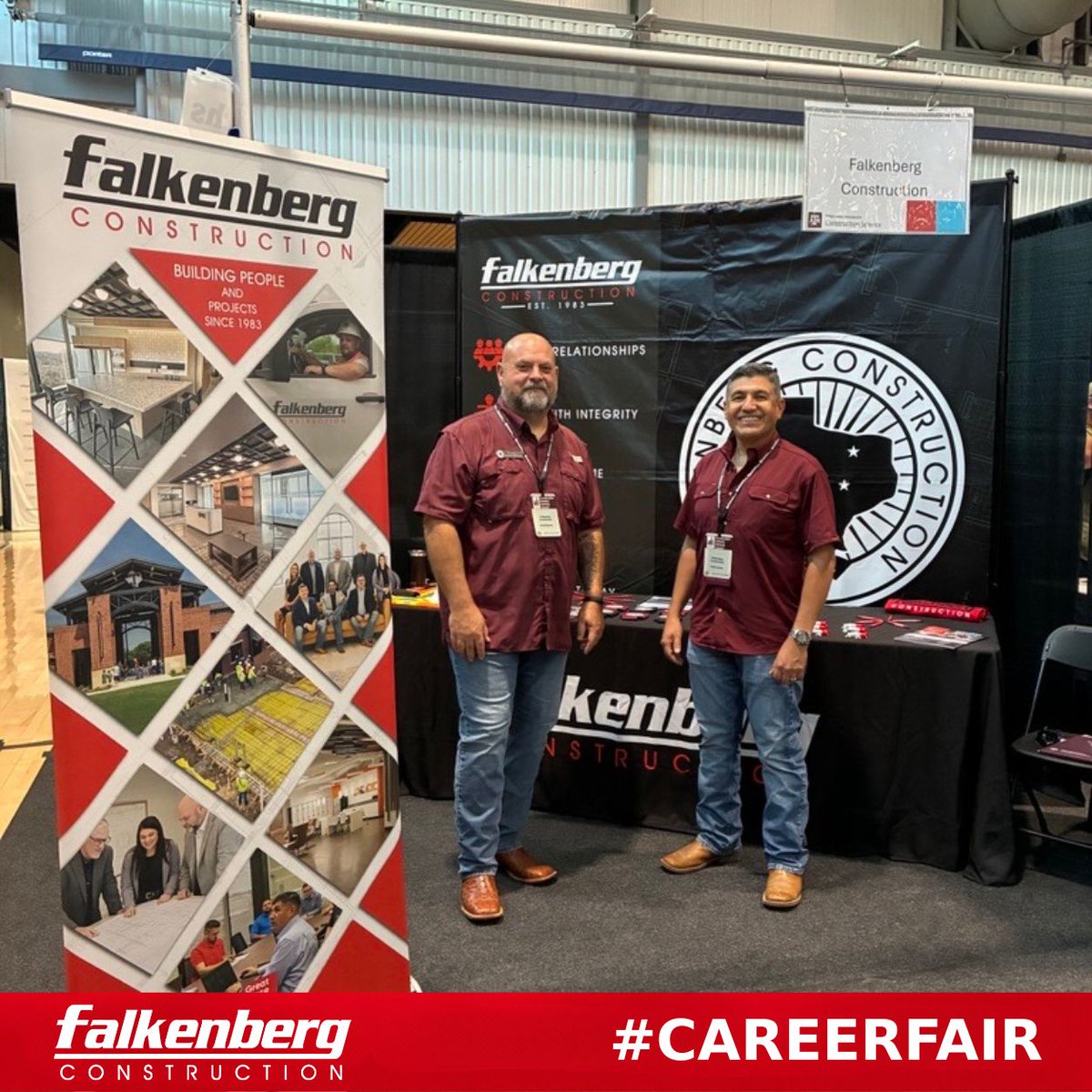FalkenbergCon's tweet photo. We had so much fun meeting and getting to know everyone at the Texas A&amp;M University Career Fair! Thank you to all the students who stopped by to learn more about Falkenberg Construction. We enjoyed hearing about your goals and sharing what it means to build a career with our team https://t.co/7kARGg1PXI