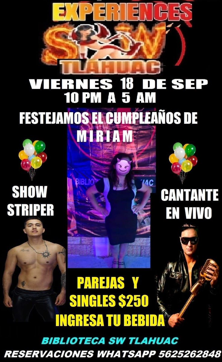 BIBLIOTECATLAHU's tweet photo. Viernes perverso de cumpleaños al estilo @EXPERIENCESTLAH  reserva al 5625262848 https://t.co/qwPpG4FOx7