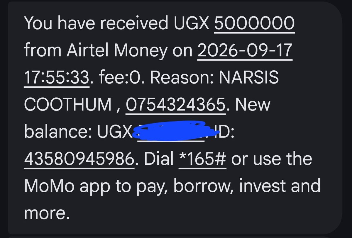 Cfc_vybz's tweet photo. @mtnug is a joke. I made a transaction with someone of 5.0m i paid him the equivalent in USD. He paid using his airtel 0754324365 Narsis Coothum direct to my mtn momo. After about 2 hours guy initiates a reversal and mtn chopped off my 538,500 ugx balance that had remained @mtnug https://t.co/acMbWD9ZY0