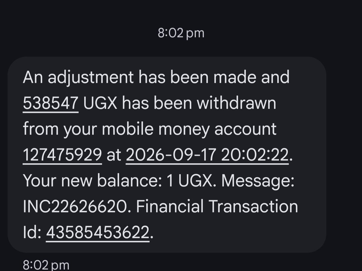 Cfc_vybz's tweet photo. @mtnug is a joke. I made a transaction with someone of 5.0m i paid him the equivalent in USD. He paid using his airtel 0754324365 Narsis Coothum direct to my mtn momo. After about 2 hours guy initiates a reversal and mtn chopped off my 538,500 ugx balance that had remained @mtnug https://t.co/acMbWD9ZY0