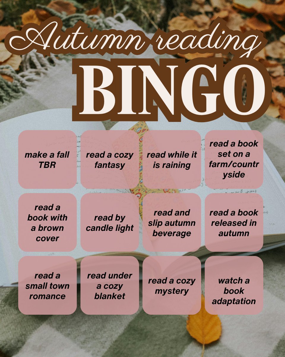 allisonwrightln's tweet photo. Who’s joining me for autumn reading bingo? https://t.co/FzCuRBXb4C
