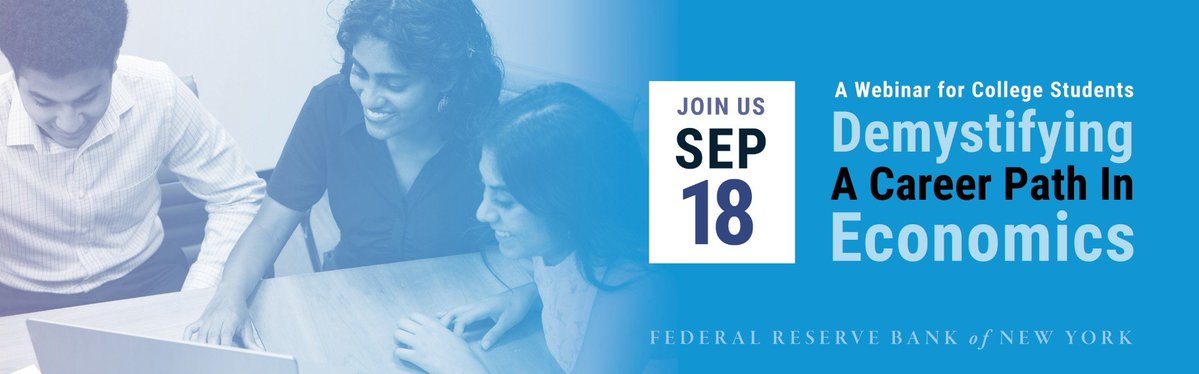 UofLEcon's tweet photo. #teachecon
The Federal Reserve Bank of New York would like to invite college students.
Fall 2026 webinar, Demystifying a Career Path in Economics, to be held on September 18, 2026, from 3:30 to 5:00 p.m. EDT.
Register in advance here: https://t.co/TVAp2T0p9o https://t.co/Fi7mMFOzYo
