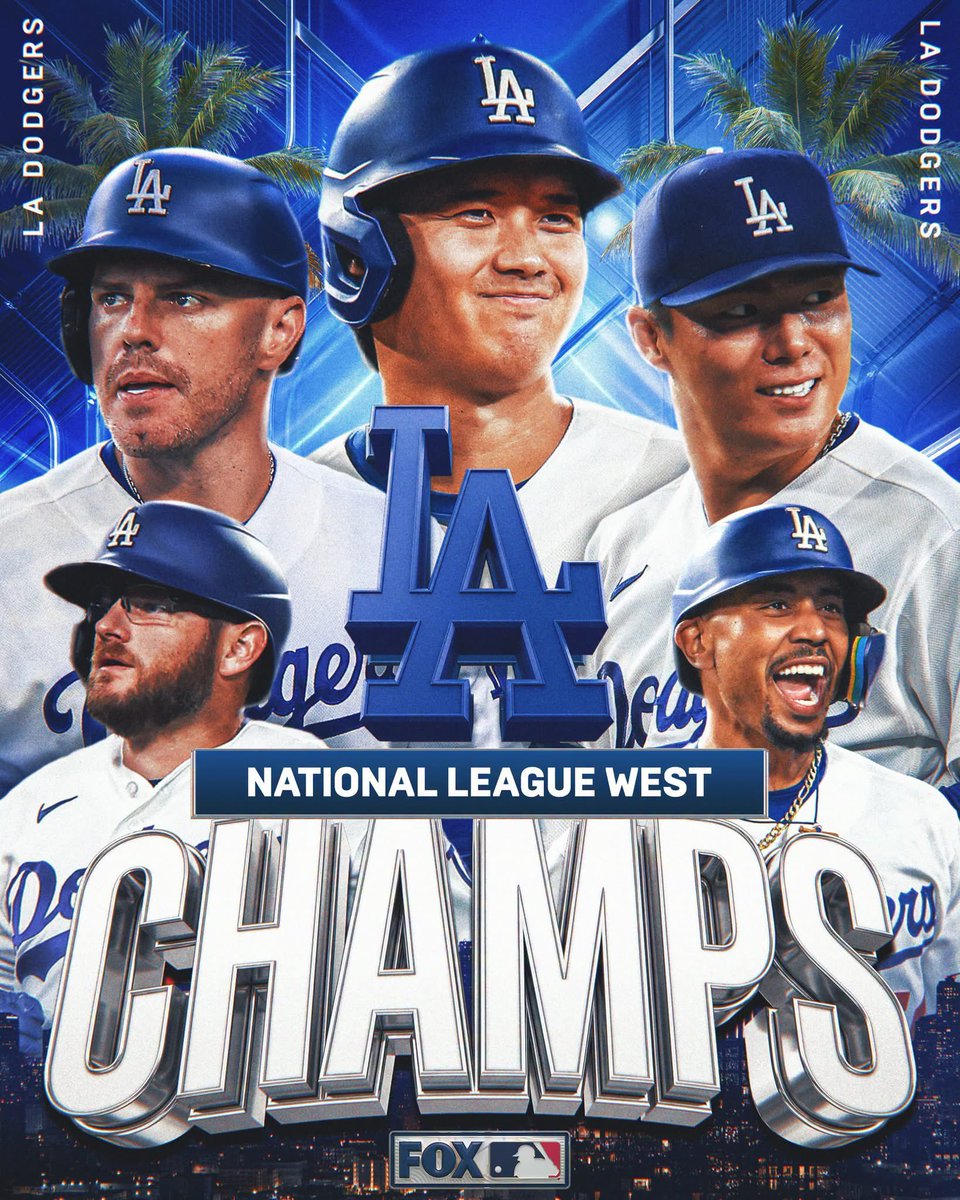 candymancansell's tweet photo. For the 5th year in a row, and the 13th time in 14 years, they at NL West Champs! 👏👊💙⚾️ https://t.co/AwRRM8y7S1