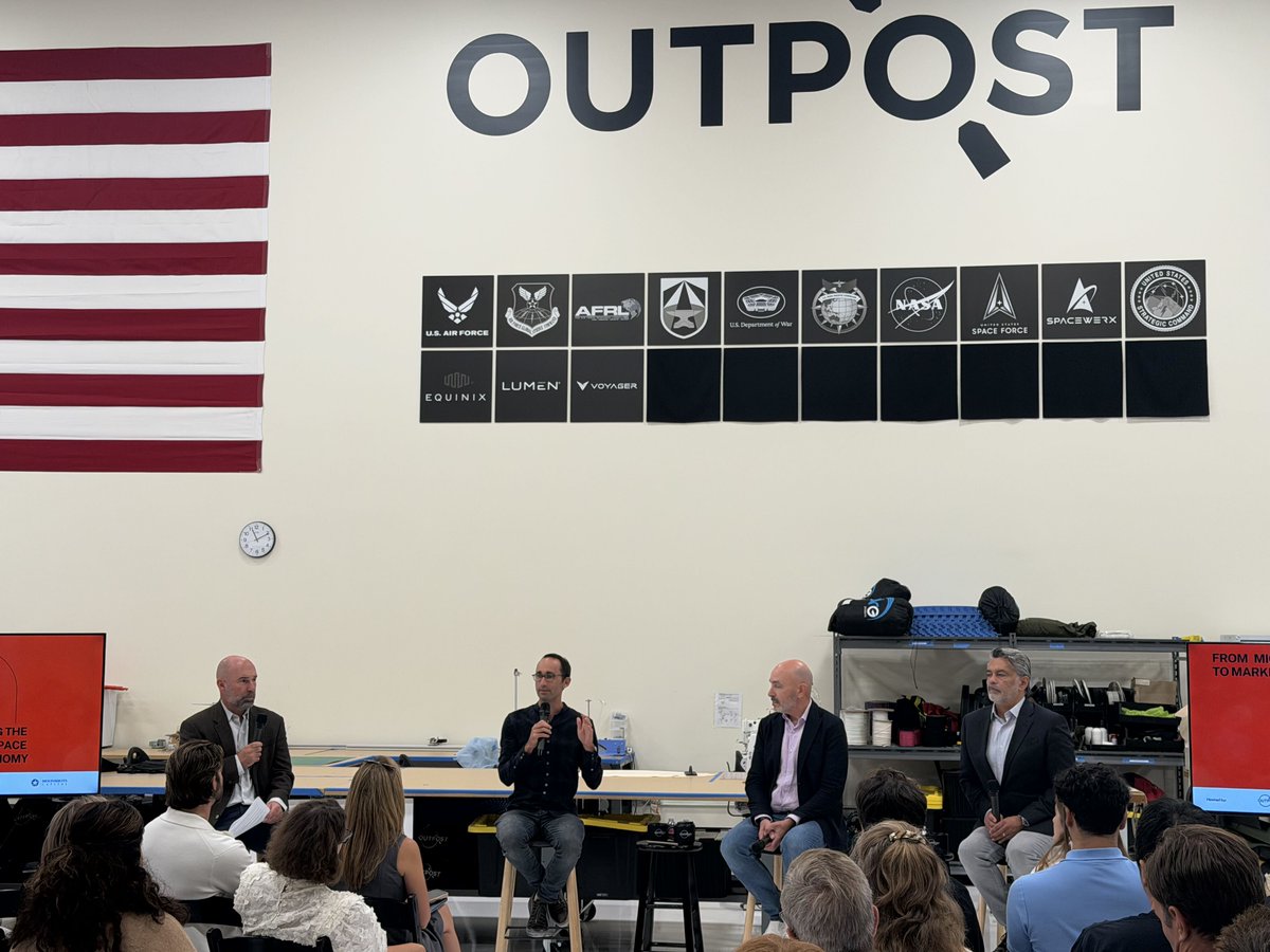 MoonshotsCap's tweet photo. Yesterday at @outpostspace : From Microgravity to Market with Sophia Space and Aero X Ventures (SoCal Deep Tech Week). Packed house. Conversation moderated by Mayor of El Segundo, Chris Pimentel, with  @ImJasonDunn , @UberRob , and @ldmounts .

Getting to orbit is no longer the hard part. Getting things back is. That return leg is what turns in-space production into a market. National goal: 1,000+ launches and reentries a year by 2030 (178 last year).

Thank you to everyone who joined us. 

@kperdew @unleashcraig