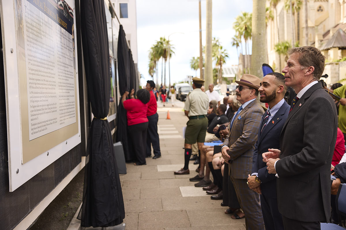 BdaGovernment's tweet photo. The Government has marked the Royal Bermuda Regiment’s 60th anniversary with the release of a commemorative six-stamp collection celebrating six decades of service to Bermuda.

The collection highlights the Regiment’s contributions to emergency response, maritime security, ceremonial duties, training and community service.

Read the full remarks here: https://t.co/9btArCnkvH