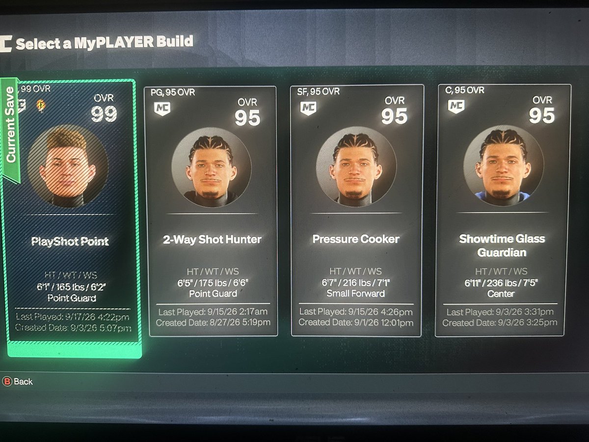 AJ27Service's tweet photo. Selling 2k27 starter 5 account 
6’1 99 PG
6’5 95 SG META
6’7 95 Lock
7’1 Shooting center
6 Cap breakers
Level 22 crew
180K VC
154 lifetimes 
2k27 purchased
Workout warrior completed https://t.co/KZm0YCCszp