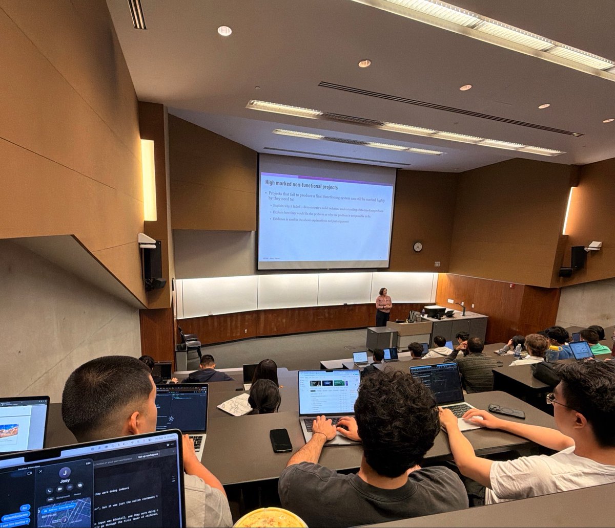 big_data_eng's tweet photo. الصورة من قاعة في جامعة Waterloo في كندا 🇨🇦 
لما تكبروا صورة الslide حتعرفوا ليه أنا ممتن لجودة التعليم في البكالوريوس.
الدكتورة كاتبة المشاريع اللي مش شغالة مش حتاخد صفر، لكنها مستعدة تصححها بناء على ٣ شروط:
- شرح أسباب الفشل 
- شرح خطوات وتفاصيل الحل وإزاي يتم تطبيقه 
- شرح الدليل والإثبات على النقطة السابق ذكرها 

ما قالتش أنا مش فاضية والمشروع اللي مش شغال حياخد صفر ومحدش يتكلم معايا!