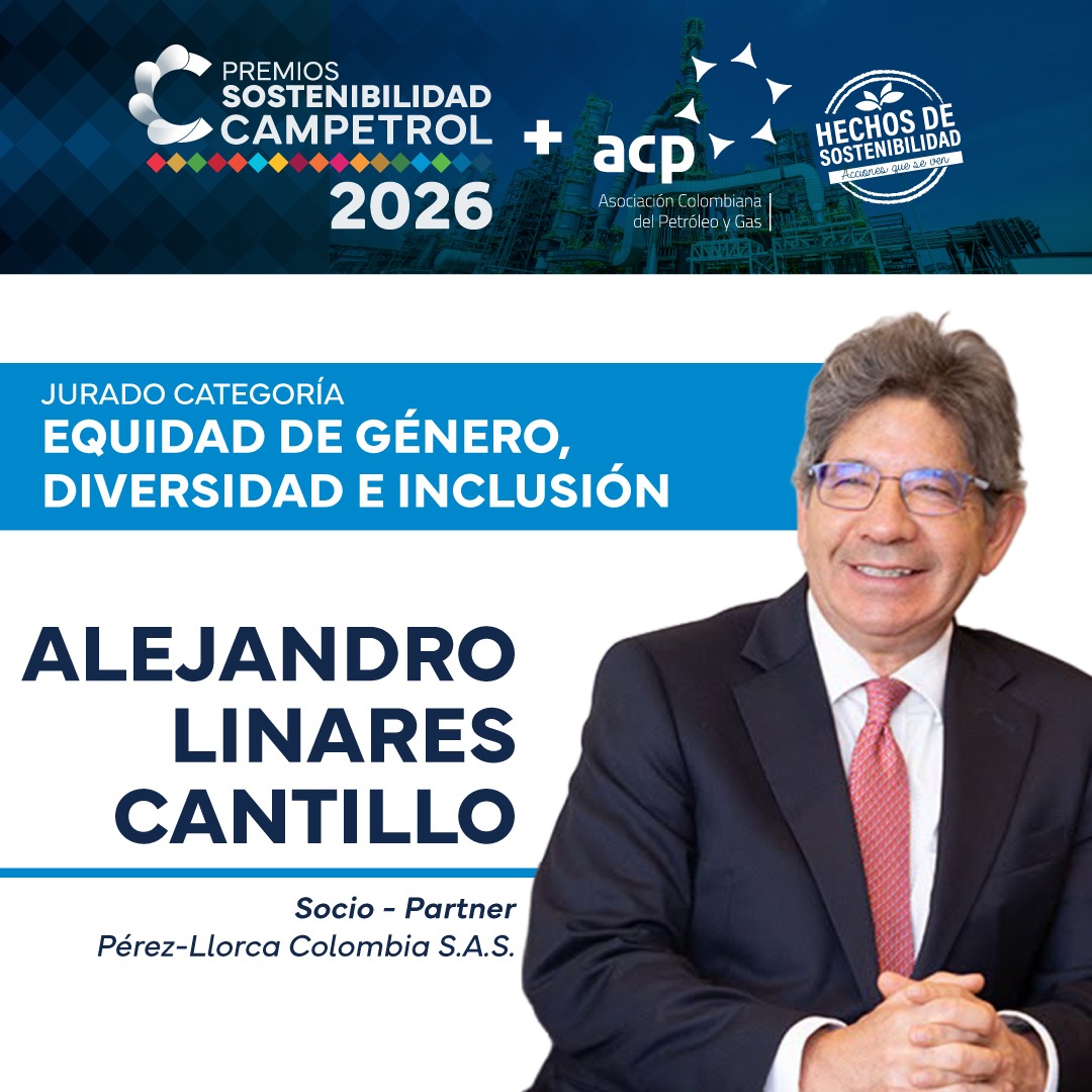 campetrol's tweet photo. ¿Su empresa está impulsando iniciativas que promuevan la equidad de género, la diversidad y la inclusión como pilares para el desarrollo sostenible?

Les presentamos a los jurados que evaluarán la categoría Equidad de Género, Diversidad e Inclusión en esta edición de los Premios de Sostenibilidad CAMPETROL 2026:

- Maribel Vélez Riaño, Directora Estratégica de la Fundación GE.
- Alejandro Linares Cantillo, Socio (Partner) de Pérez-Llorca Colombia S.A.S.
- Carlos Eduardo Machado, Gerente General de Maurel et Prom Colombia.

Líderes que, desde el ámbito social, empresarial y jurídico, han promovido entornos más diversos, equitativos e inclusivos. Su experiencia será fundamental para reconocer aquellas iniciativas que están generando oportunidades, cerrando brechas y contribuyendo a la construcción de organizaciones más representativas y sostenibles.

📢 Aún está a tiempo de postular su iniciativa.
⏳ La convocatoria estará abierta hasta el 26 de septiembre.

Reconozcamos juntos los proyectos que están transformando la diversidad y la inclusión en acciones concretas que generan bienestar, fortalecen el talento y aportan al desarrollo sostenible del país.